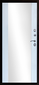 МДФ панели внутренней отделки входных дверей Зеркало белый софт