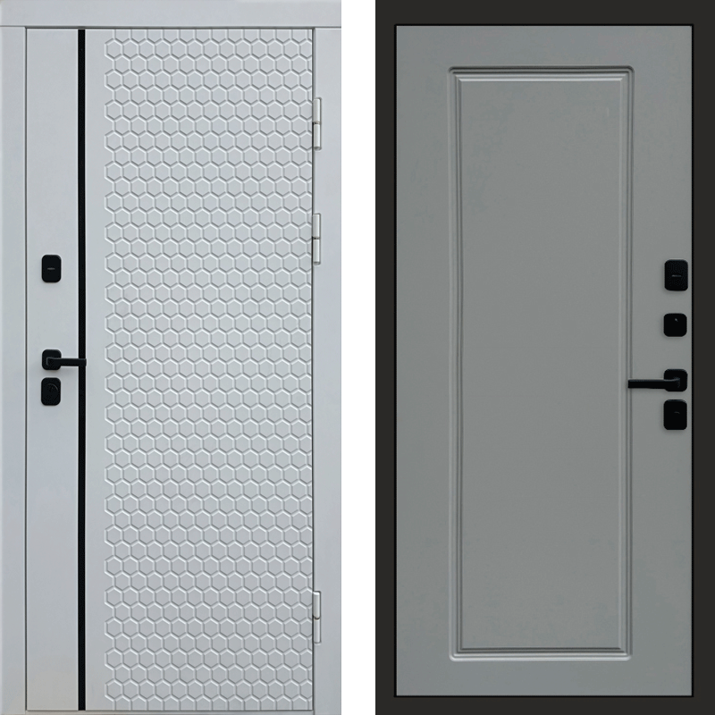 Входная дверь Simple White Гранд grey софт