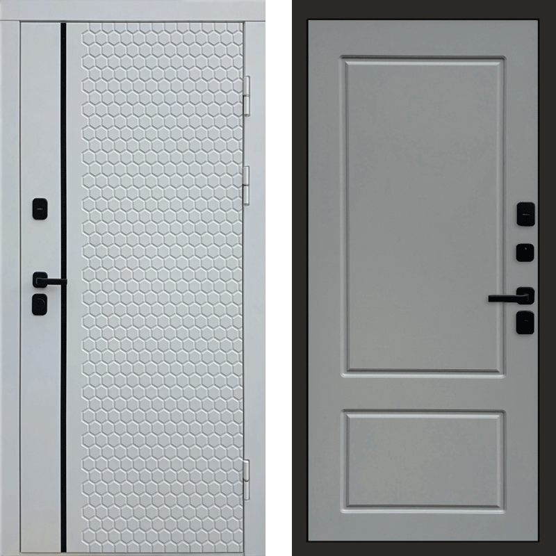 Входная дверь Simple White Марсель grey софт